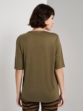 T-Shirt aus Lyocell - Frauen - Military Olive Green T-Shirt aus Lyocell - Frauen - Military Olive Green - 2 - Mine to five