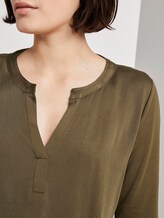 T-Shirt aus Lyocell - Frauen - Military Olive Green T-Shirt aus Lyocell - Frauen - Military Olive Green - 9 - Mine to five