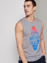 Top mit Schrift-Print - Männer - Light Stone Grey Melange Top mit Schrift-Print - Männer - Light Stone Grey Melange - 5 - TOM TAILOR