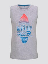 Top mit Schrift-Print - Männer - Light Stone Grey Melange Top mit Schrift-Print - Männer - Light Stone Grey Melange - 7 - TOM TAILOR