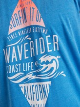 Top mit Schrift-Print - Männer - aster blue white melange Top mit Schrift-Print - Männer - aster blue white melange - 9 - TOM TAILOR