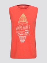 Top mit Schrift-Print - Männer - neon peach Top mit Schrift-Print - Männer - neon peach - 7 - TOM TAILOR
