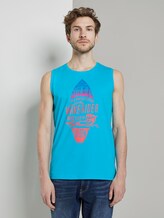 Top mit Schrift-Print - Männer - clear blue atoll Top mit Schrift-Print - Männer - clear blue atoll - 1 - TOM TAILOR