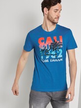 T-shirt with a letter print - Men - brilliant middle blue T-shirt with a letter print - Men - brilliant middle blue - 5 - TOM TAILOR