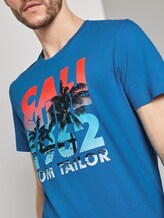 T-shirt with a letter print - Men - brilliant middle blue T-shirt with a letter print - Men - brilliant middle blue - 9 - TOM TAILOR