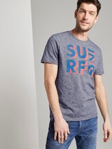 T-Shirt mit Schrift-Print - Männer - Navy Yarn-Dye Stripe T-Shirt mit Schrift-Print - Männer - Navy Yarn-Dye Stripe - 5 - TOM TAILOR