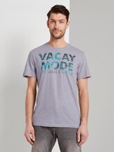 T-Shirt mit Schrift-Print - Männer - light grey stripe T-Shirt mit Schrift-Print - Männer - light grey stripe - 1 - TOM TAILOR