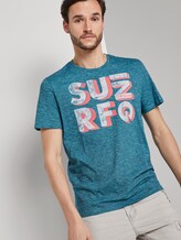 T-Shirt mit Schrift-Print - Männer - teal fine stripe T-Shirt mit Schrift-Print - Männer - teal fine stripe - 5 - TOM TAILOR