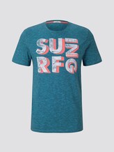 T-Shirt mit Schrift-Print - Männer - teal fine stripe T-Shirt mit Schrift-Print - Männer - teal fine stripe - 7 - TOM TAILOR