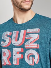 T-Shirt mit Schrift-Print - Männer - teal fine stripe T-Shirt mit Schrift-Print - Männer - teal fine stripe - 9 - TOM TAILOR
