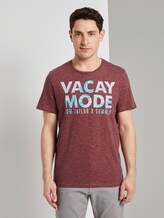 T-Shirt mit Schrift-Print - Männer - neon pink fine stripe T-Shirt mit Schrift-Print - Männer - neon pink fine stripe - 1 - TOM TAILOR