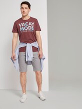 T-Shirt mit Schrift-Print - Männer - neon pink fine stripe T-Shirt mit Schrift-Print - Männer - neon pink fine stripe - 3 - TOM TAILOR