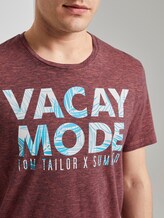 T-Shirt mit Schrift-Print - Männer - neon pink fine stripe T-Shirt mit Schrift-Print - Männer - neon pink fine stripe - 9 - TOM TAILOR