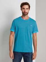Gestreiftes T-Shirt - Männer - teal blue printed stripe Gestreiftes T-Shirt - Männer - teal blue printed stripe - 1 - TOM TAILOR