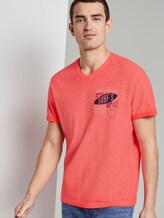 Meliertes T-Shirt - Männer - neon peach Meliertes T-Shirt - Männer - neon peach - 5 - TOM TAILOR