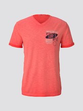 Meliertes T-Shirt - Männer - neon peach Meliertes T-Shirt - Männer - neon peach - 7 - TOM TAILOR