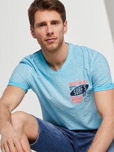 Meliertes T-Shirt - Männer - clear blue atoll Meliertes T-Shirt - Männer - clear blue atoll - 5 - TOM TAILOR