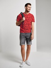 Gemustertes T-Shirt - Männer - pink grey leaf design Gemustertes T-Shirt - Männer - pink grey leaf design - 3 - TOM TAILOR