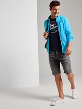 Textured sweat-jacket - Men - teal mock twist Textured sweat-jacket - Men - teal mock twist - 3 - TOM TAILOR