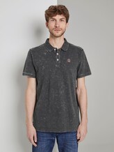 Poloshirt in Stone-Washed-Optik - Männer - Phanton Dark Grey Poloshirt in Stone-Washed-Optik - Männer - Phanton Dark Grey - 1 - TOM TAILOR