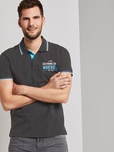 Poloshirt mit Schrift-Print - Männer - Phanton Dark Grey Poloshirt mit Schrift-Print - Männer - Phanton Dark Grey - 5 - TOM TAILOR
