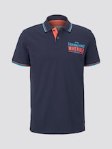 Poloshirt mit Schrift-Print - Männer - Black Iris Blue Poloshirt mit Schrift-Print - Männer - Black Iris Blue - 7 - TOM TAILOR