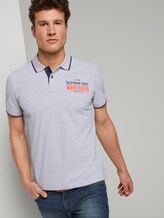 Poloshirt mit Schrift-Print - Männer - Light Stone Grey Melange Poloshirt mit Schrift-Print - Männer - Light Stone Grey Melange - 5 - TOM TAILOR
