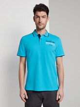 Poloshirt mit Schrift-Print - Männer - clear blue atoll Poloshirt mit Schrift-Print - Männer - clear blue atoll - 1 - TOM TAILOR