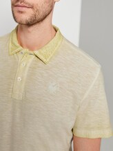 Mottled polo shirt in a washed look - Men - pale straw yellow Mottled polo shirt in a washed look - Men - pale straw yellow - 9 - TOM TAILOR