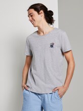 Eenvoudig T-shirt - Mannen - Light Stone Grey Melange Eenvoudig T-shirt - Mannen - Light Stone Grey Melange - 5 - TOM TAILOR Denim