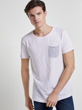 T-shirt with a striped pocket - Men - White T-shirt with a striped pocket - Men - White - 5 - TOM TAILOR Denim