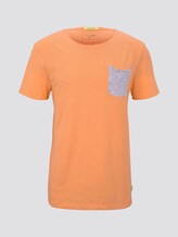 T-Shirt mit gestreifter Tasche - Männer - summer peach orange T-Shirt mit gestreifter Tasche - Männer - summer peach orange - 7 - TOM TAILOR Denim