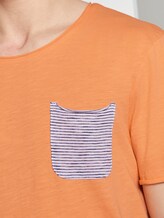 T-Shirt mit gestreifter Tasche - Männer - summer peach orange T-Shirt mit gestreifter Tasche - Männer - summer peach orange - 9 - TOM TAILOR Denim