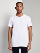 T-shirt in melange fabric - Men - White T-shirt in melange fabric - Men - White - 1 - TOM TAILOR Denim