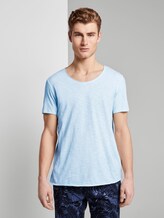 Striped T-shirt - Men - soft sky blue yarn dye stripe Striped T-shirt - Men - soft sky blue yarn dye stripe - 1 - TOM TAILOR Denim
