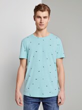 Gemustertes T-Shirt - Männer - soft blue small surfer print Gemustertes T-Shirt - Männer - soft blue small surfer print - 1 - TOM TAILOR Denim