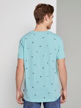 Gemustertes T-Shirt - Männer - soft blue small surfer print Gemustertes T-Shirt - Männer - soft blue small surfer print - 2 - TOM TAILOR Denim