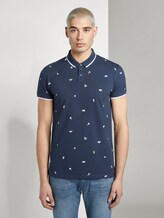 Patterned polo shirt - Men - navy white small surfer print Patterned polo shirt - Men - navy white small surfer print - 1 - TOM TAILOR Denim