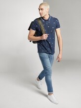 Patterned polo shirt - Men - navy white small surfer print Patterned polo shirt - Men - navy white small surfer print - 3 - TOM TAILOR Denim