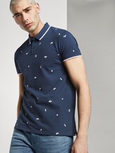 Patterned polo shirt - Men - navy white small surfer print Patterned polo shirt - Men - navy white small surfer print - 5 - TOM TAILOR Denim