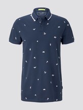 Patterned polo shirt - Men - navy white small surfer print Patterned polo shirt - Men - navy white small surfer print - 7 - TOM TAILOR Denim