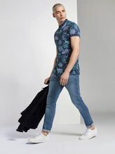 Gemustertes Poloshirt - Männer - blue navy hula print Gemustertes Poloshirt - Männer - blue navy hula print - 3 - TOM TAILOR Denim