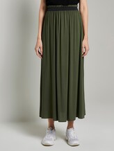 Ausgestellter Maxirock mit elastischem Bund - Frauen - Dusty Rifle Green Ausgestellter Maxirock mit elastischem Bund - Frauen - Dusty Rifle Green - 1 - TOM TAILOR Denim