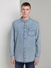 Lockeres Jeanshemd - Männer - Heavy Bleached Blue Denim Lockeres Jeanshemd - Männer - Heavy Bleached Blue Denim - 1 - TOM TAILOR Denim