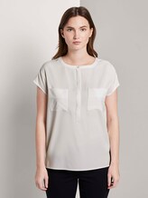 Kurzarm-Bluse mit Brusttaschen - Frauen - Whisper White Kurzarm-Bluse mit Brusttaschen - Frauen - Whisper White - 1 - Mine to five