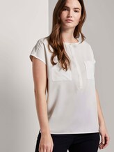 Kurzarm-Bluse mit Brusttaschen - Frauen - Whisper White Kurzarm-Bluse mit Brusttaschen - Frauen - Whisper White - 5 - Mine to five