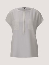Kurzarm-Bluse mit Brusttaschen - Frauen - Whisper White Kurzarm-Bluse mit Brusttaschen - Frauen - Whisper White - 7 - Mine to five