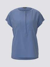 Kurzarm-Bluse mit Brusttaschen - Frauen - dreamy blue Kurzarm-Bluse mit Brusttaschen - Frauen - dreamy blue - 7 - Mine to five