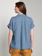 Oversized denim blouse met korte mouwen - Vrouwen - Blue Denim Oversized denim blouse met korte mouwen - Vrouwen - Blue Denim - 2 - Mine to five