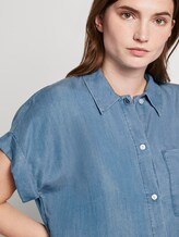 Oversized denim blouse met korte mouwen - Vrouwen - Blue Denim Oversized denim blouse met korte mouwen - Vrouwen - Blue Denim - 9 - Mine to five